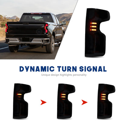 HCMOTIONZ LED Tail Lights for Chevrolet Silverado 2019-2025 1500/2500/3500
