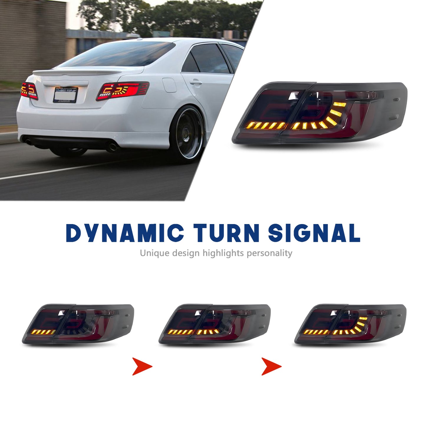 HCMOTION LED Tail Lights for Toyota Camry XV40 Aurion 2007-2011 US Version