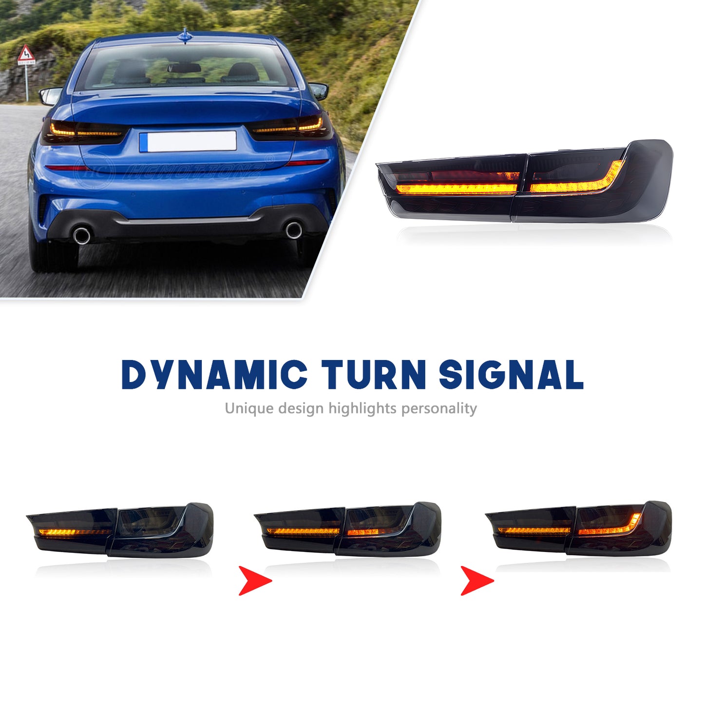 HCMOTION 3 Series Rear Lamps For BMW G20 Sedan M340i 330e 330i M 325Li G80 M3 G28 2019 2020 2021 LED Tail Lights