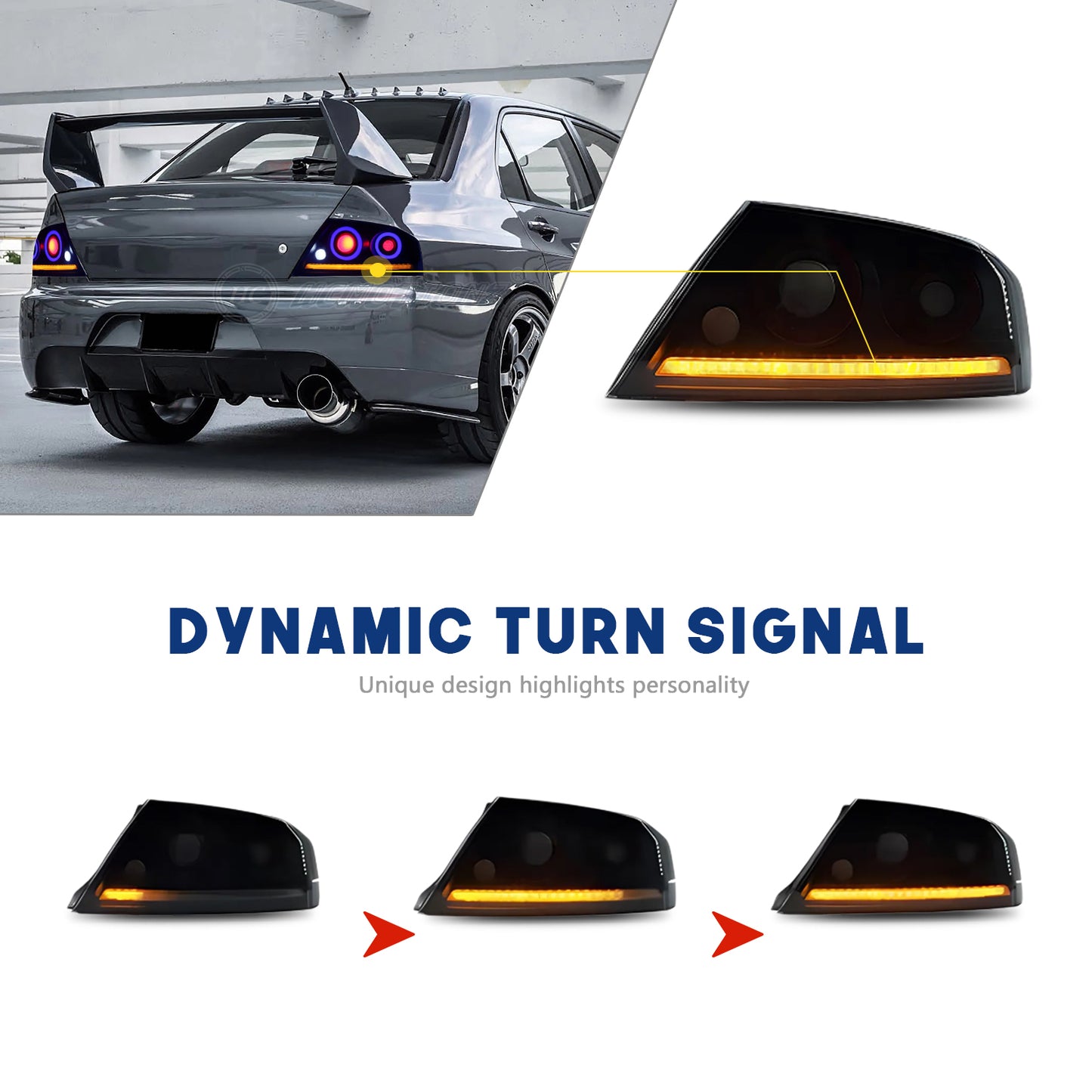 HCMOTION LED RGB Taillights for MITSUBISHI EVO 7/8/9 (CT9A) 2001-2007