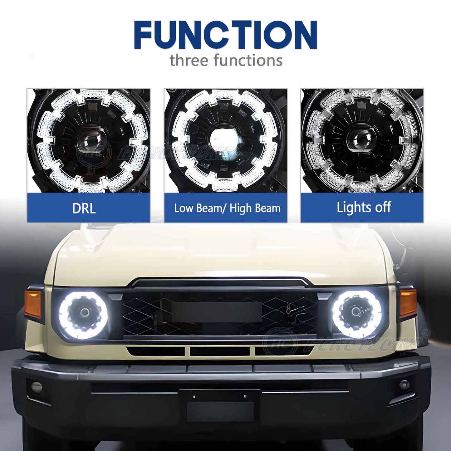 HCMOTION Toyota Land Cruiser LED Headlights AX (fourth facelift) 2023 2024 DRL Start UP Animation