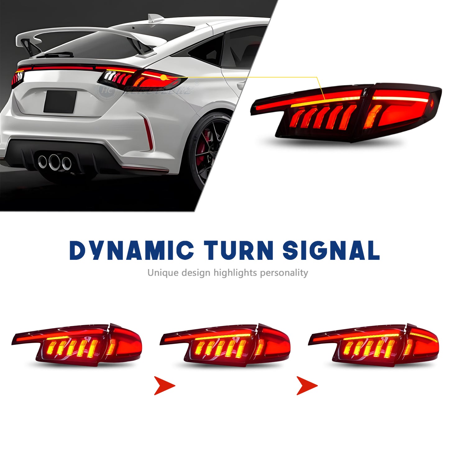 HCMOTION Honda Civic 2022-2025 Tail Lights Hatchback 11th Gen