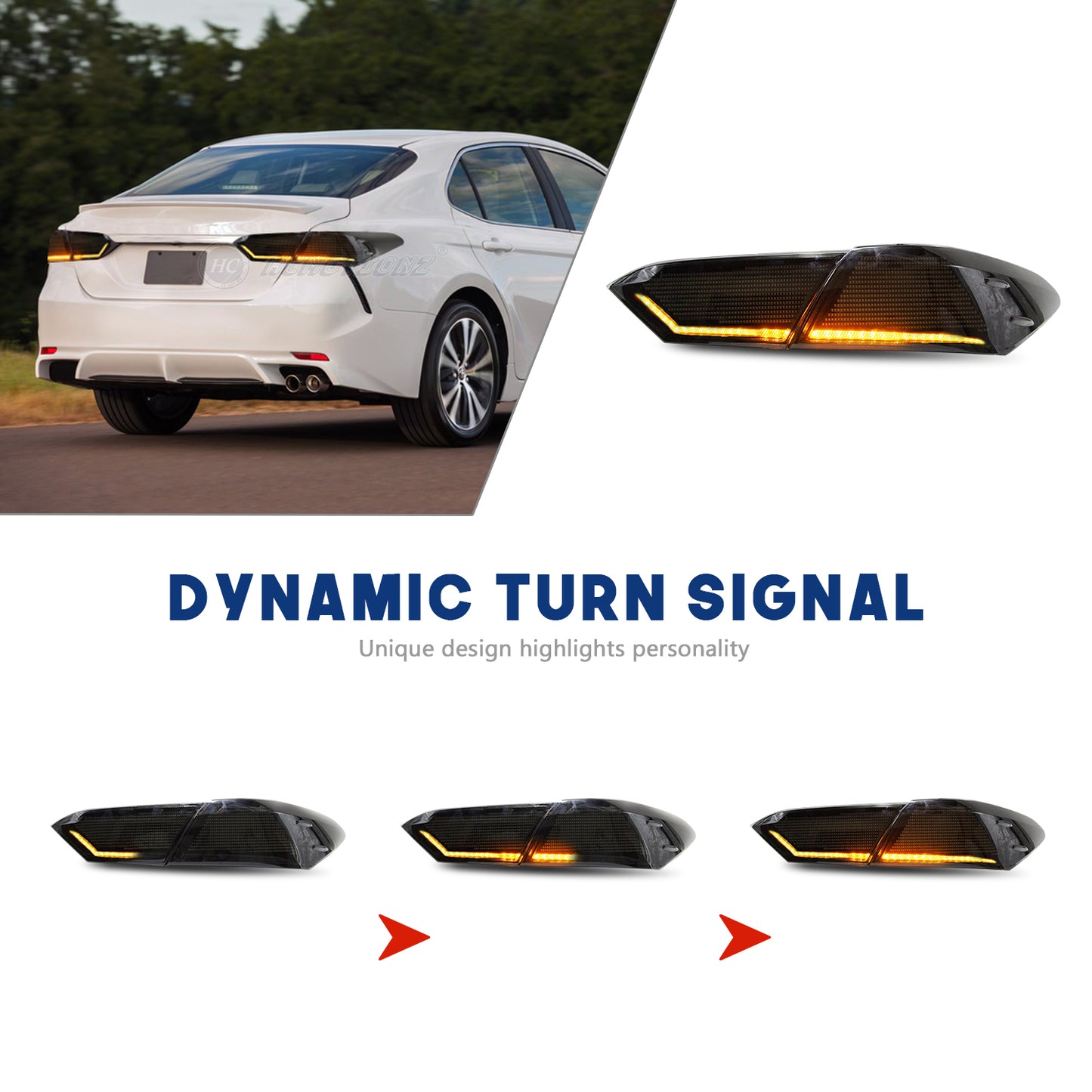 HCMOTIONZ LED RGB Customize Tail Lights for Toyota Camry 2018-2024