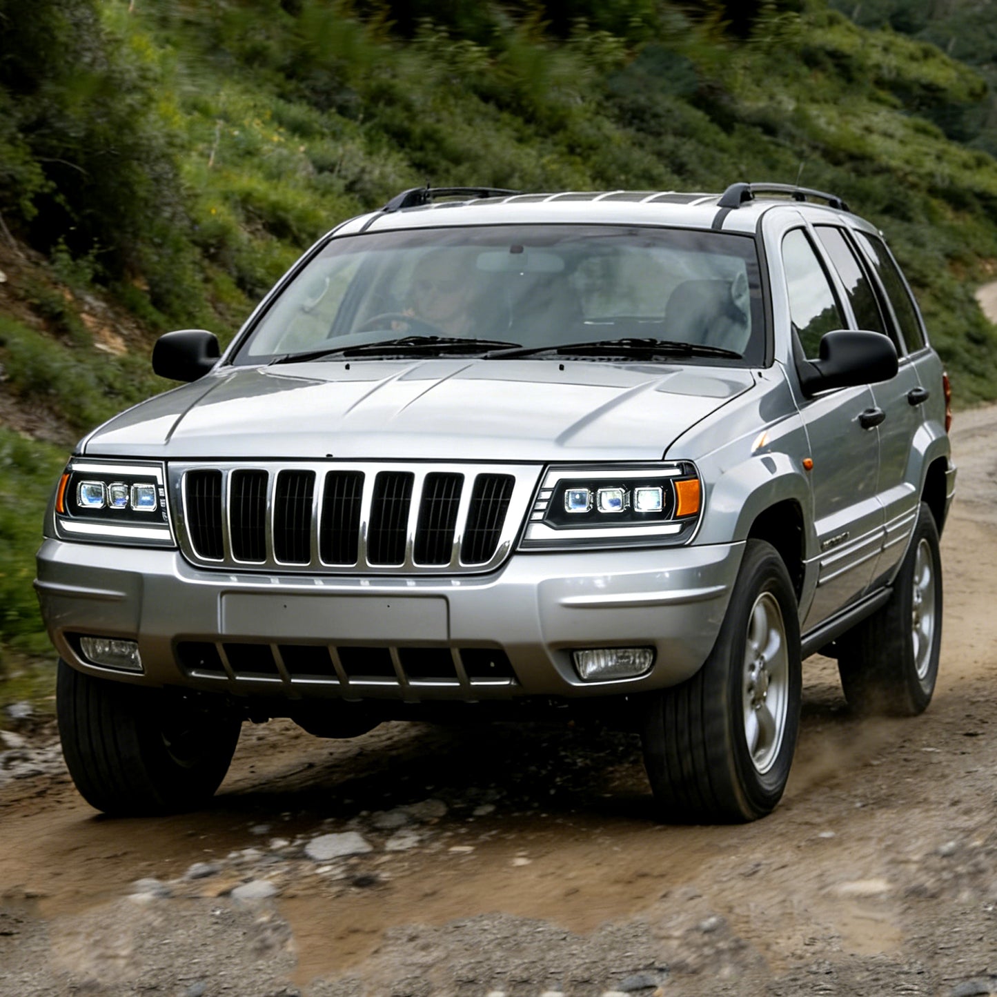 HCMOTION LED Headlights for Jeep Grand Cherokee 1999-2004 Sequential Signal Front Lamps Assembly