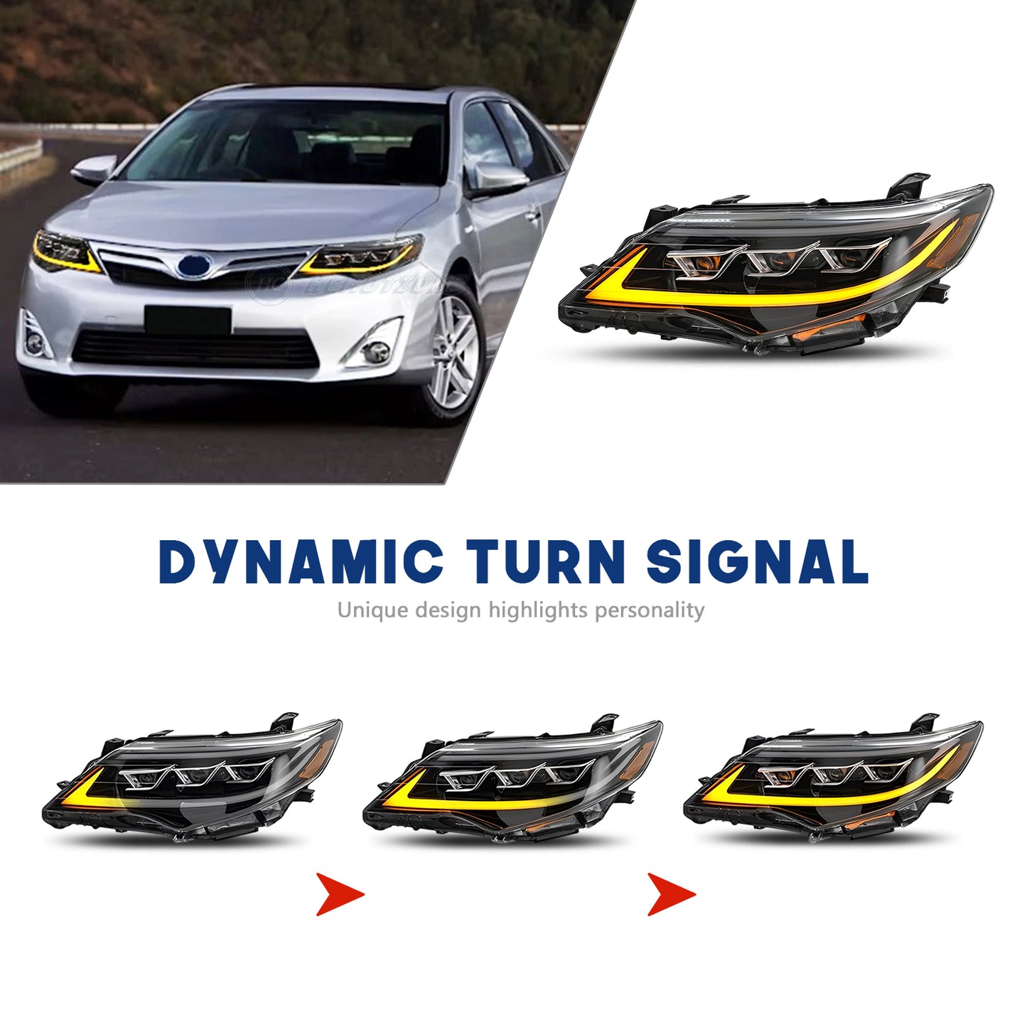 HCMOTION LED Head Lights for Toyota Camry 2012-2014