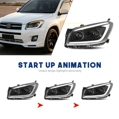 HCMOTION LED Headlights for Toyota RAV4 3rd Gen 2009-2012 Facelift Start-up Animation
