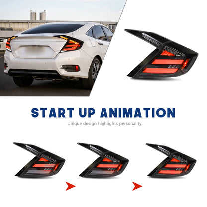 HCMOTIONZ LED Tail Lights for 10th Gen Honda Civic 2016-2021