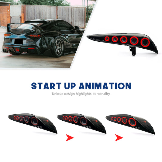 HCMOTION LED Tail Lights for Toyota Supra A91GR 2018-2023 DRL Start up Animation