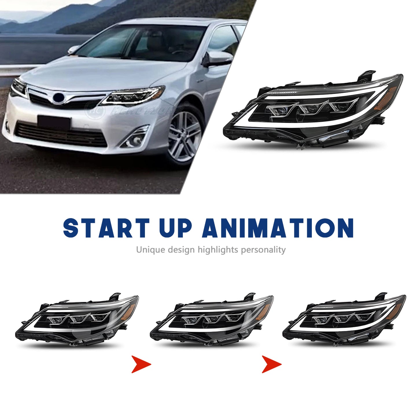 HCMOTION LED Head Lights for Toyota Camry 2012-2014