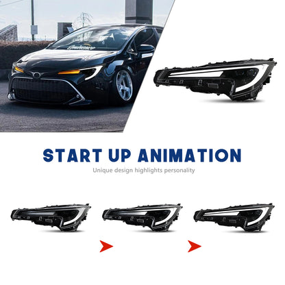 HCMOTION LED Headlights Assembly for Toyota Corolla US 2020-2025 Levin LE/SE/XLE/XSE Front Lamps