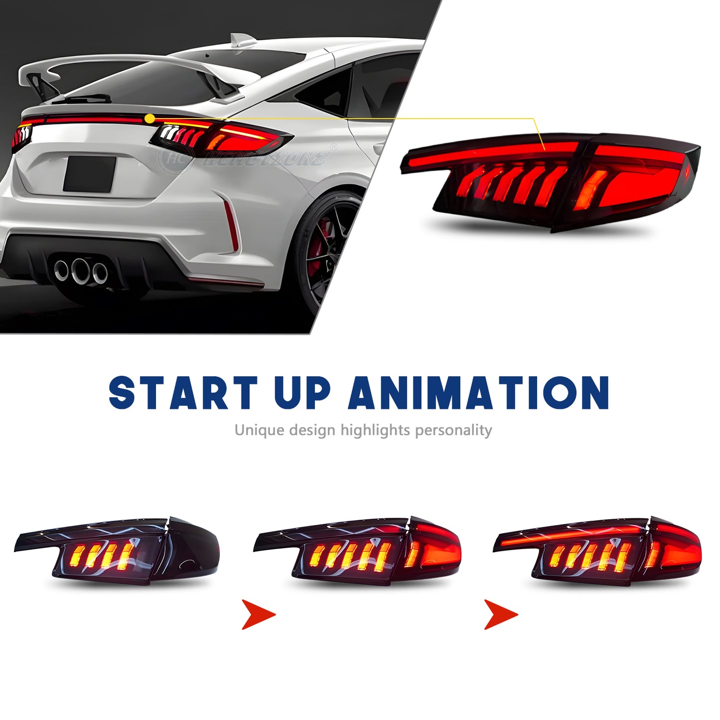 HCMOTION Honda Civic 2022-2025 Tail Lights Hatchback 11th Gen