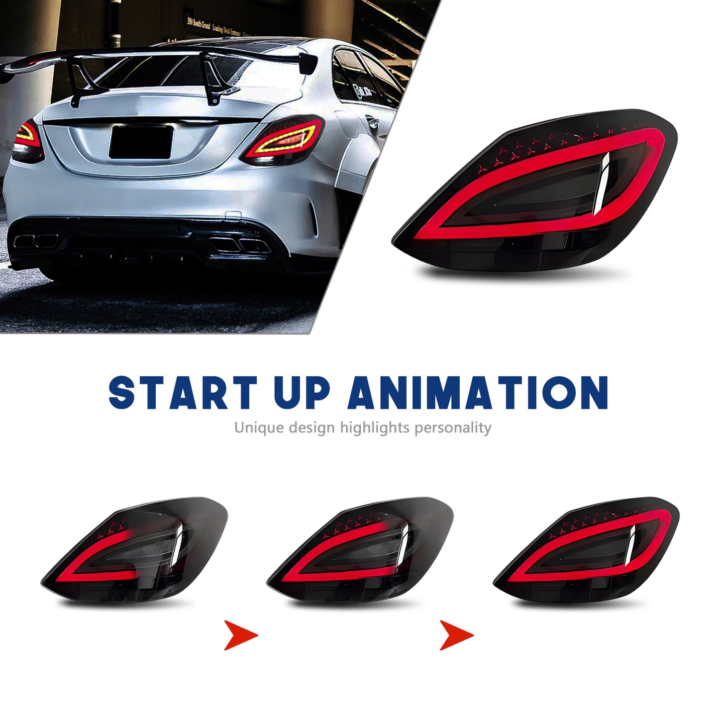 HCMOTION LED Taillghts For Mercedes-Benz C-Class W205 2015-2021