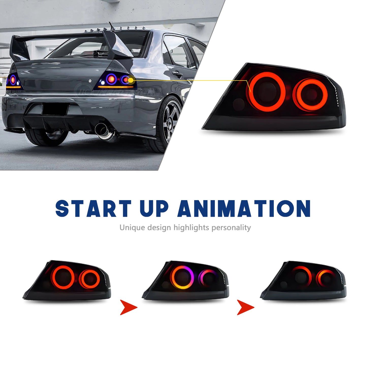 HCMOTION LED RGB Taillights for MITSUBISHI EVO 7/8/9 (CT9A) 2001-2007