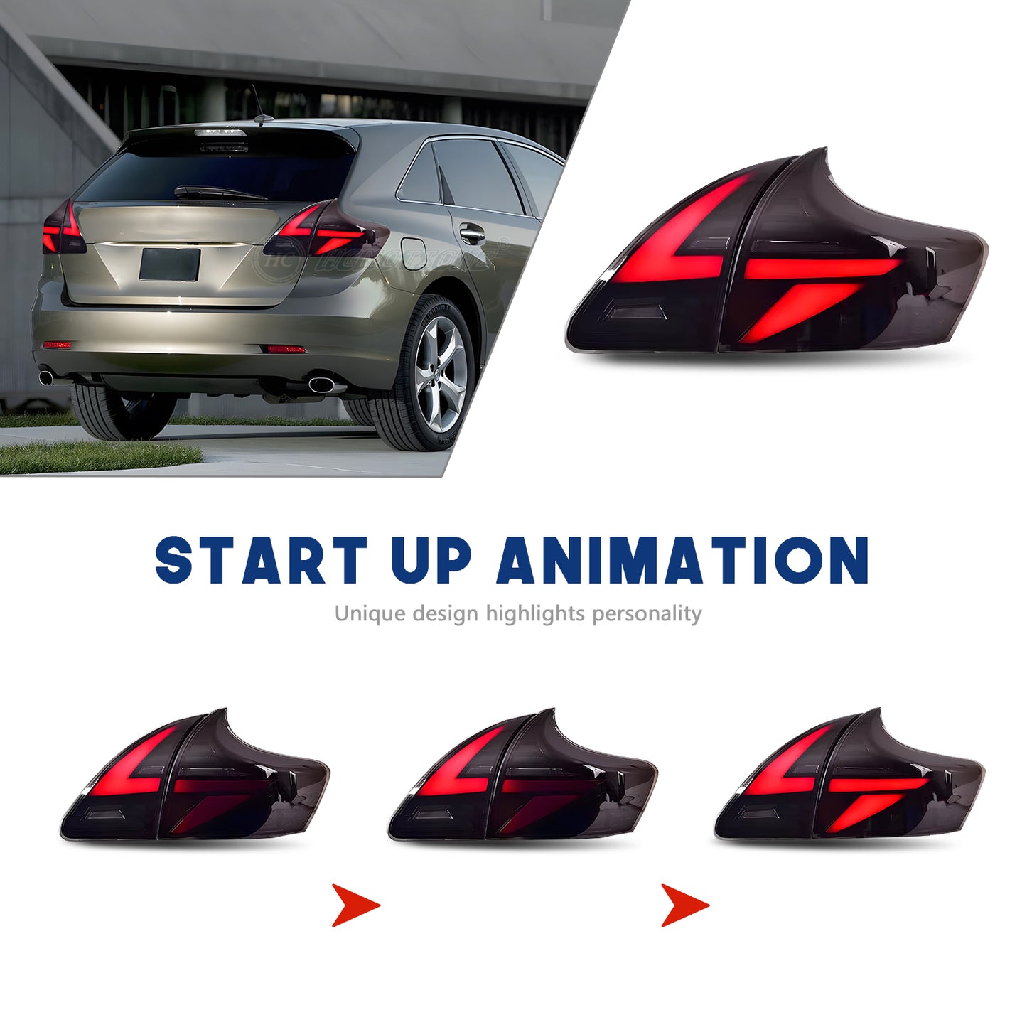HCMOTIONZ LED Tail Lights for Toyota Venza 2009-2016