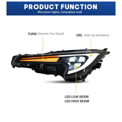 HCMOTION LED Headlights Assembly for Toyota Corolla US 2020-2025 Levin LE/SE/XLE/XSE Front Lamps