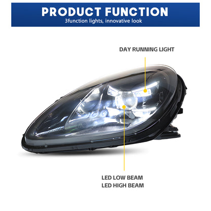 HCMOTIONZ LED Head Lights for Porsche Macan 2014-2021 SUV (95B) Blue Light DRL Projector Front Lamps Assembly