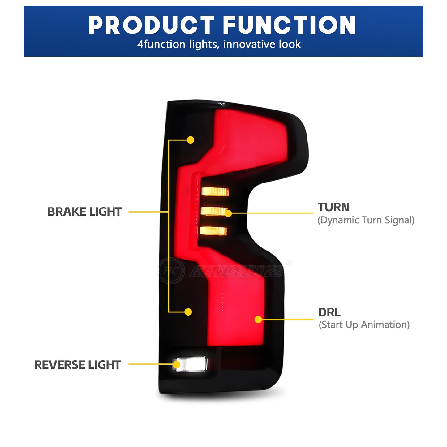HCMOTIONZ LED Tail Lights for Chevrolet Silverado 2019-2025 1500/2500/3500
