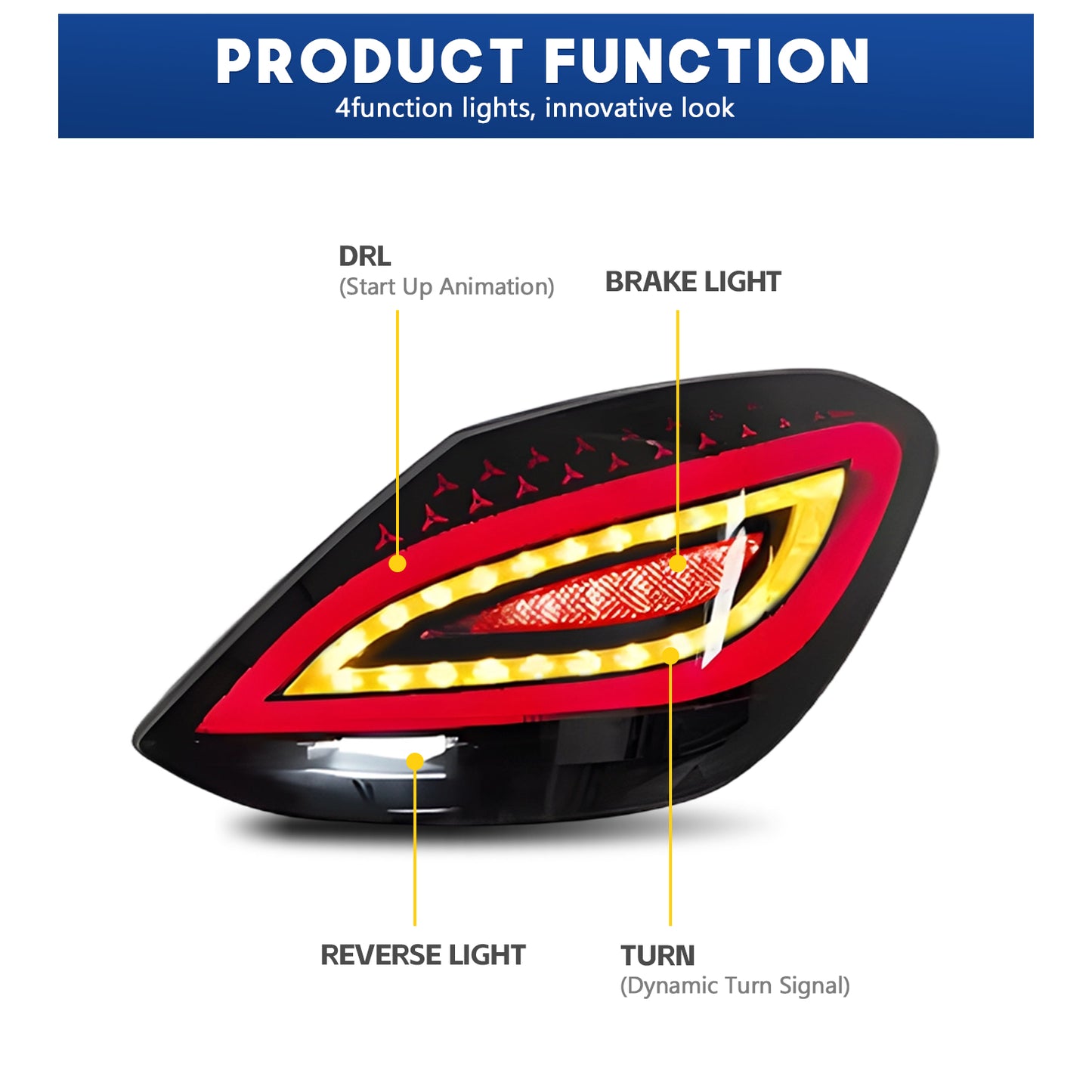 HCMOTION LED Taillghts For Mercedes-Benz C-Class W205 2015-2021