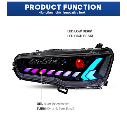 HCMOTION RGB LED Headlights and Taillights For Mitsubishi Lancer 2008-2017