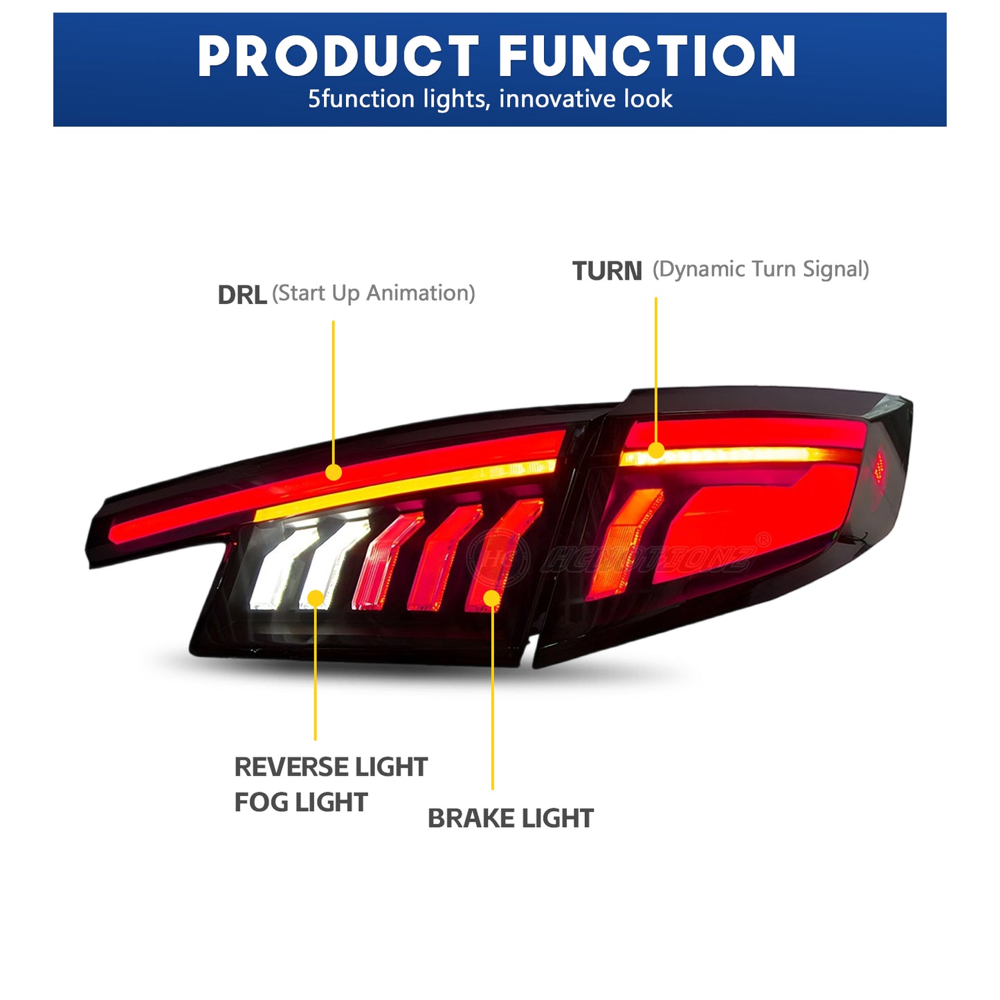 HCMOTION Honda Civic 2022-2025 Tail Lights Hatchback 11th Gen