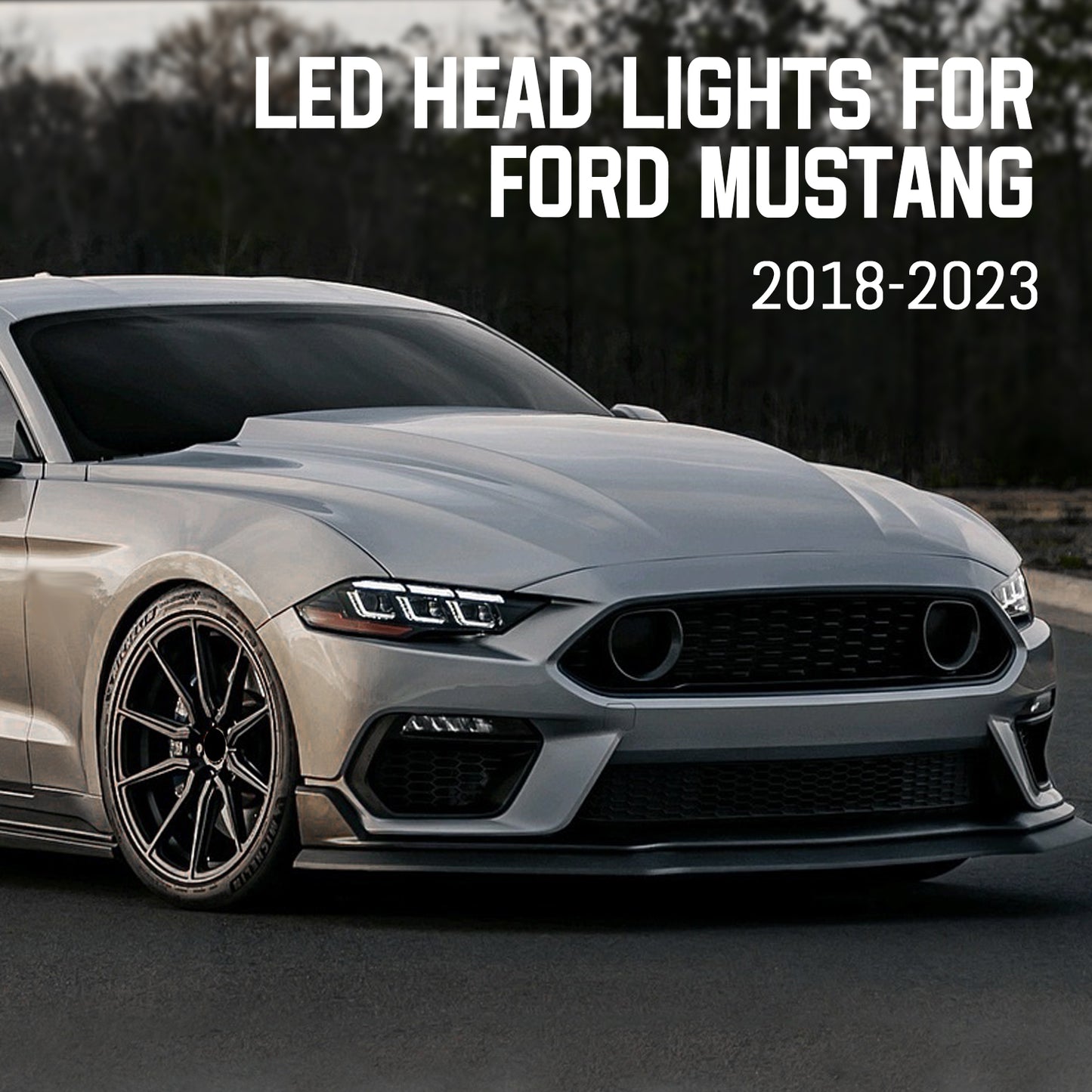 HCMOTIONZ LED Headights For Ford Mustang 2018-2023 DRL Start UP Animation Front Lamp