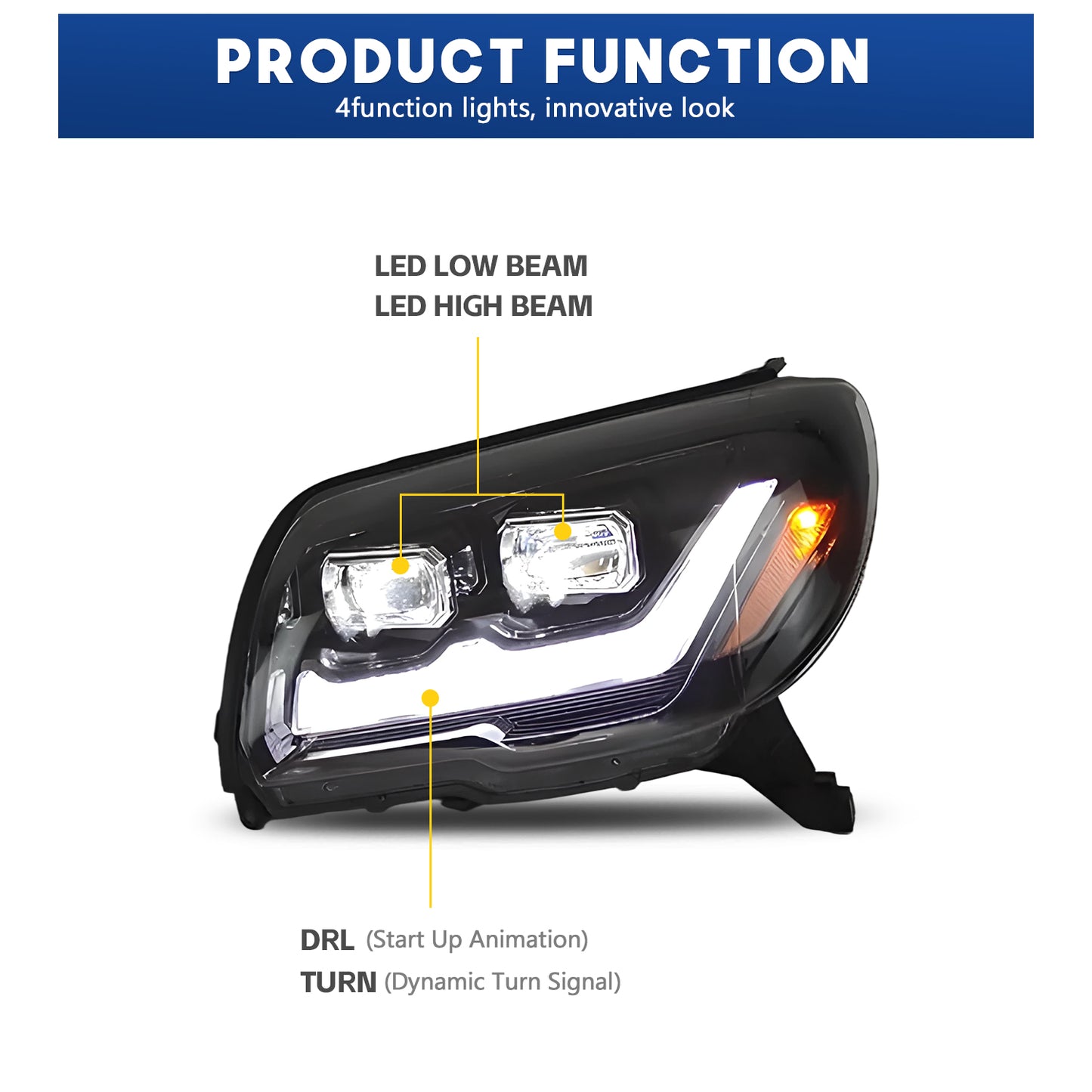 HCMOTIONZ LED Head Lights for Toyota 4Runner 2003-2009 4th Gen