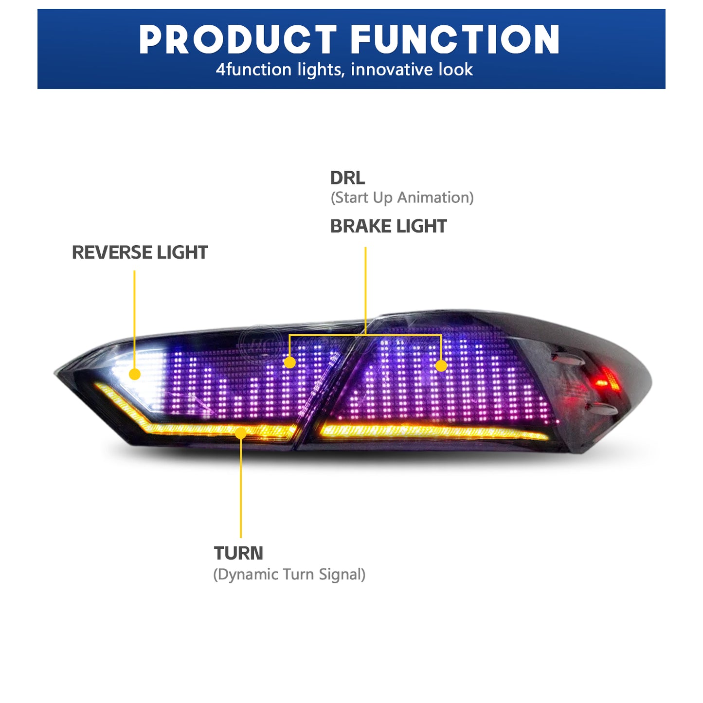 HCMOTIONZ LED RGB Customize Tail Lights for Toyota Camry 2018-2024
