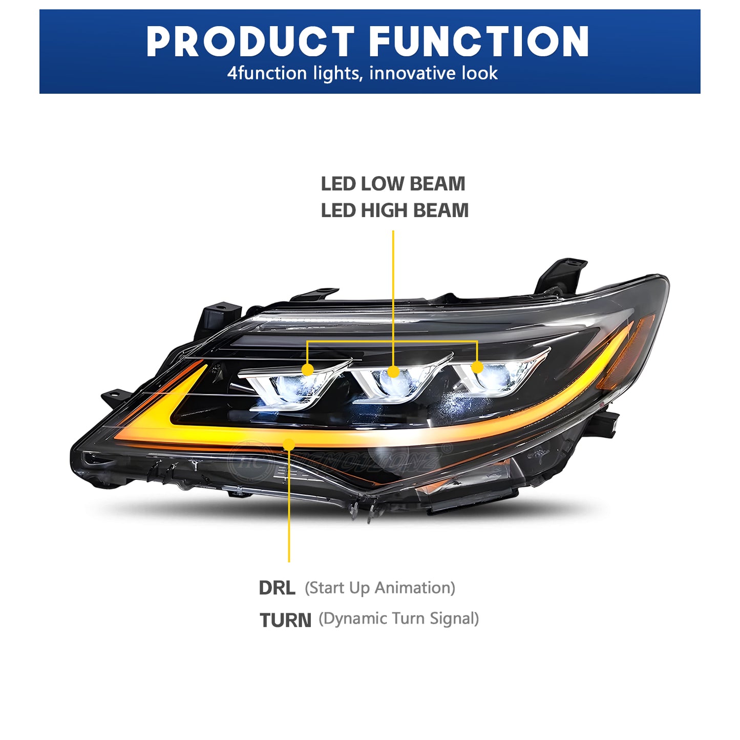 HCMOTION LED Head Lights for Toyota Camry 2012-2014
