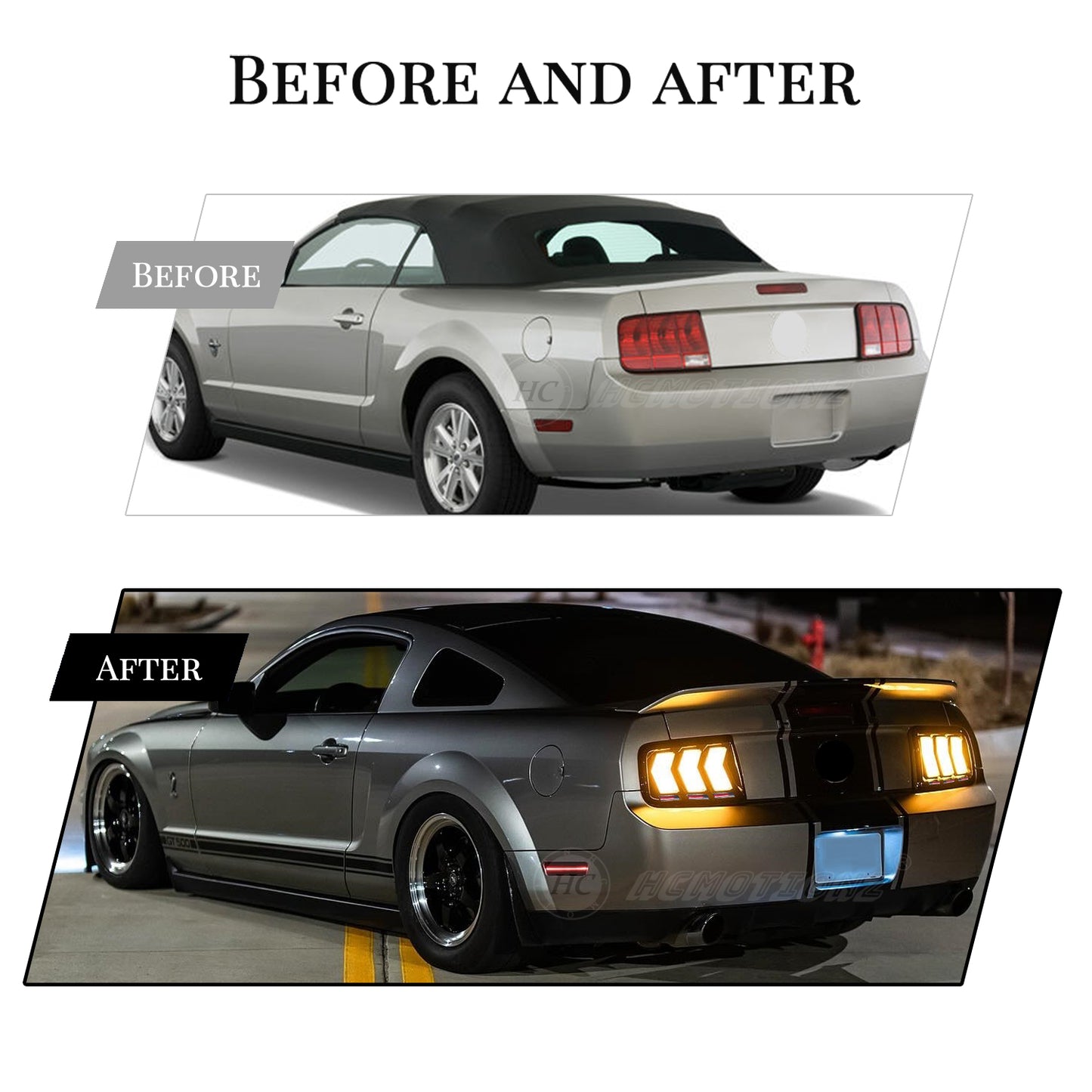 HCMOTIONZ LED RGB Tail lights For Ford Mustang 2005-2009 High Quality Start UP Animation