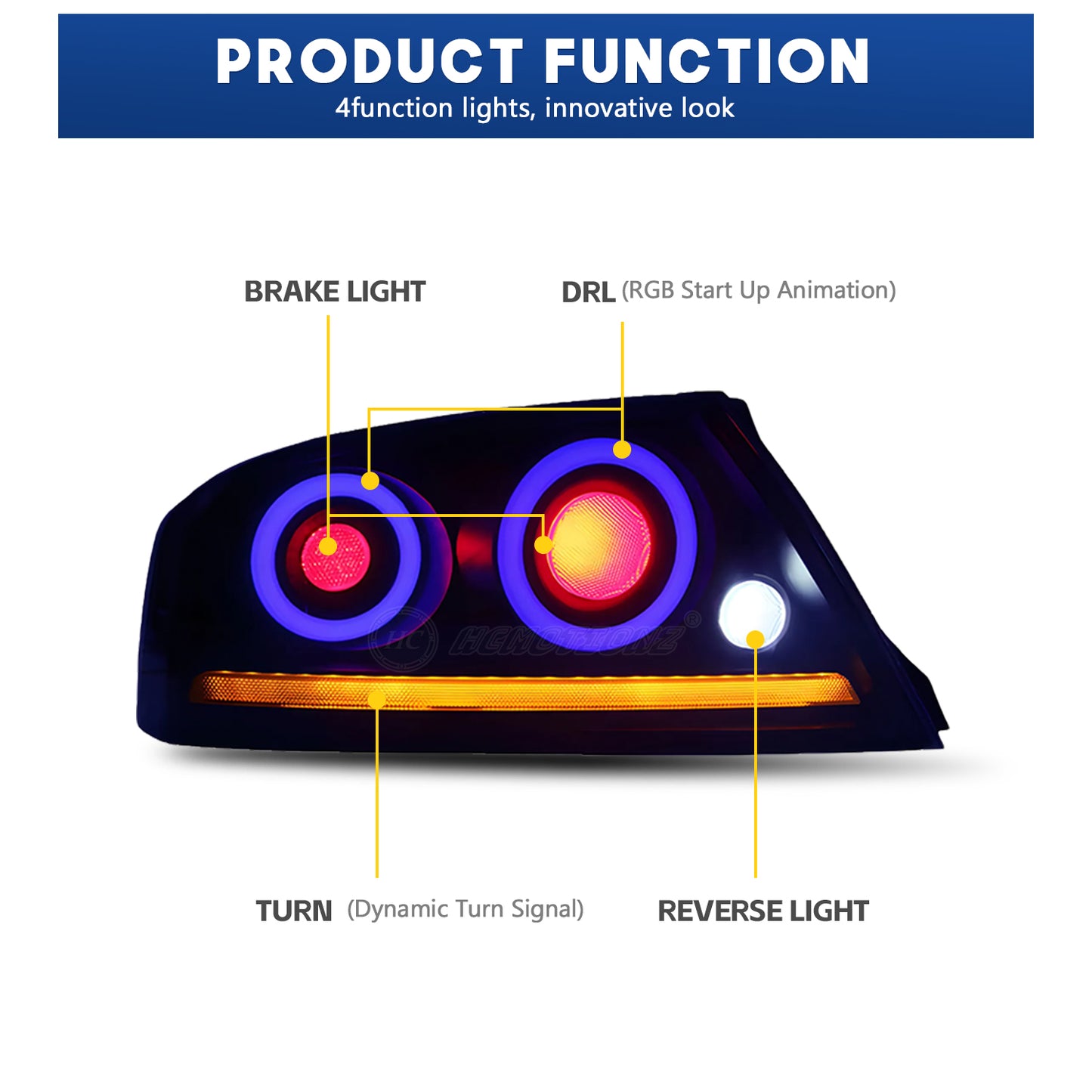 HCMOTION LED RGB Taillights for MITSUBISHI EVO 7/8/9 (CT9A) 2001-2007