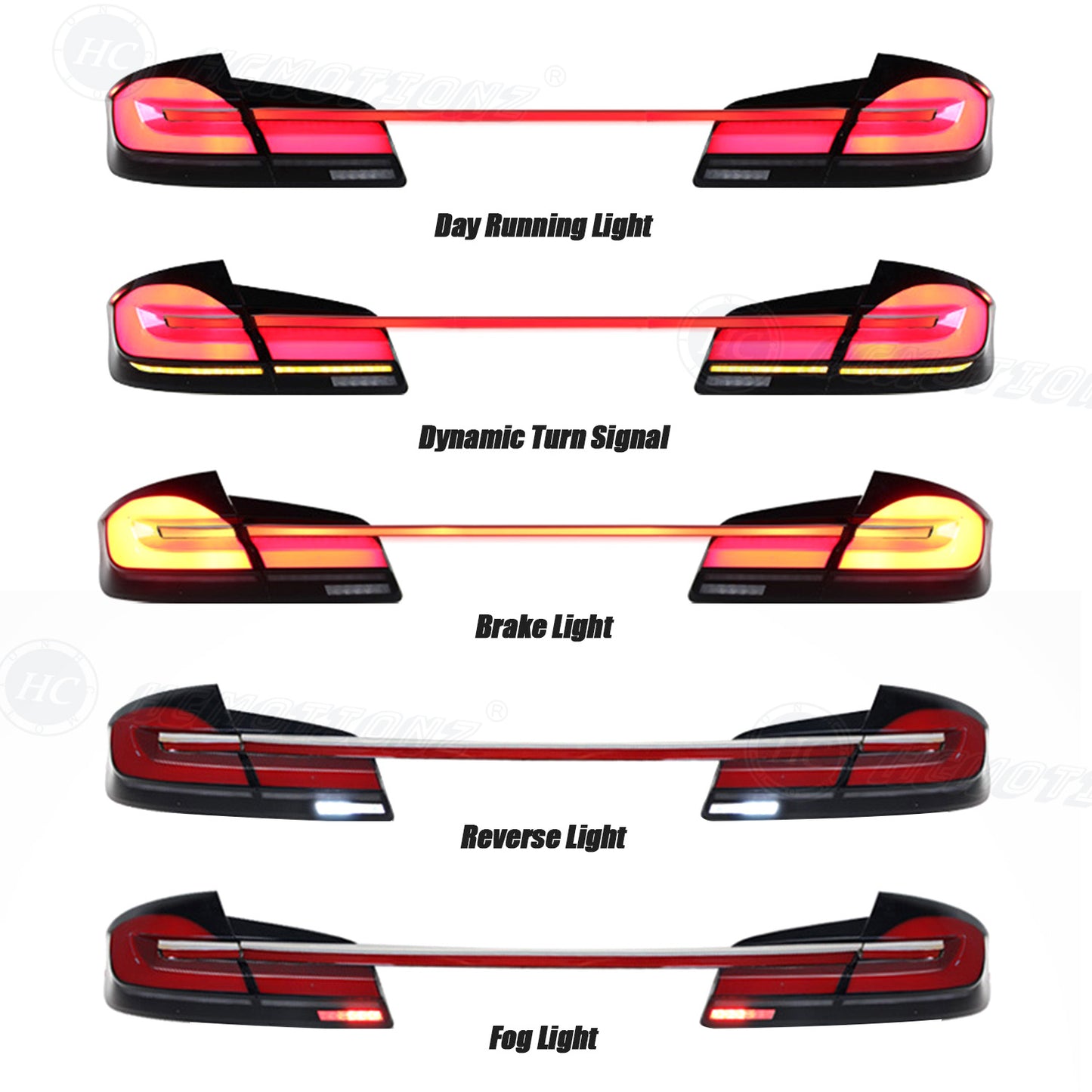 HCMOTION LED Tail Lights for BMW Series 5 2011-2017