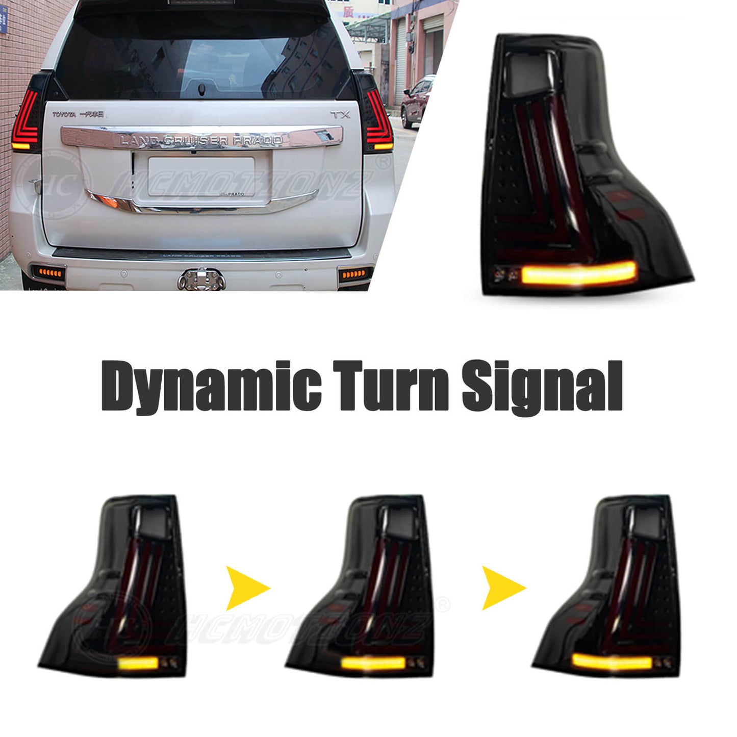 HCMOTION 2010-2021 LED Tail Lights For Toyota Land Cruiser Prado