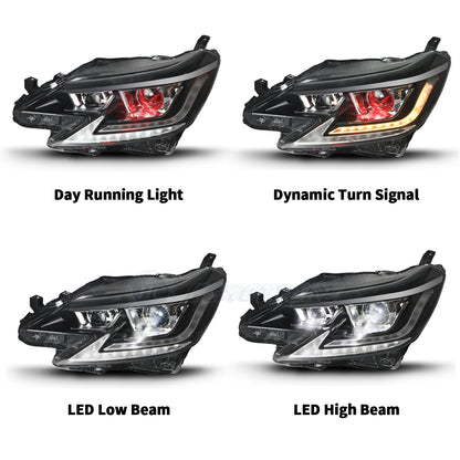 HCMOTION LED Headlights 14-19 For Toyota Mark X /Reiz