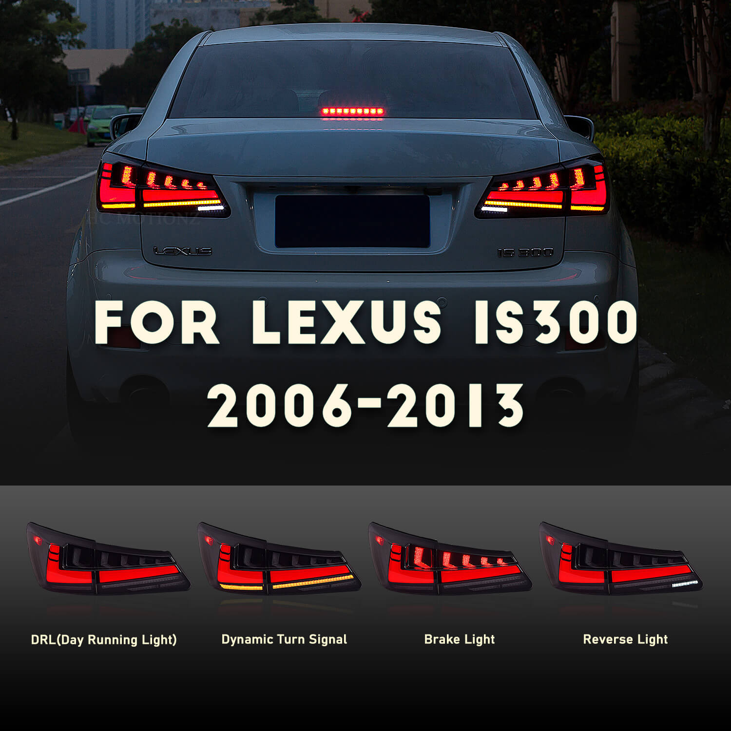 HCMOTION LED Tail Light For Lexus IS250 IS350 ISF 2006-2013