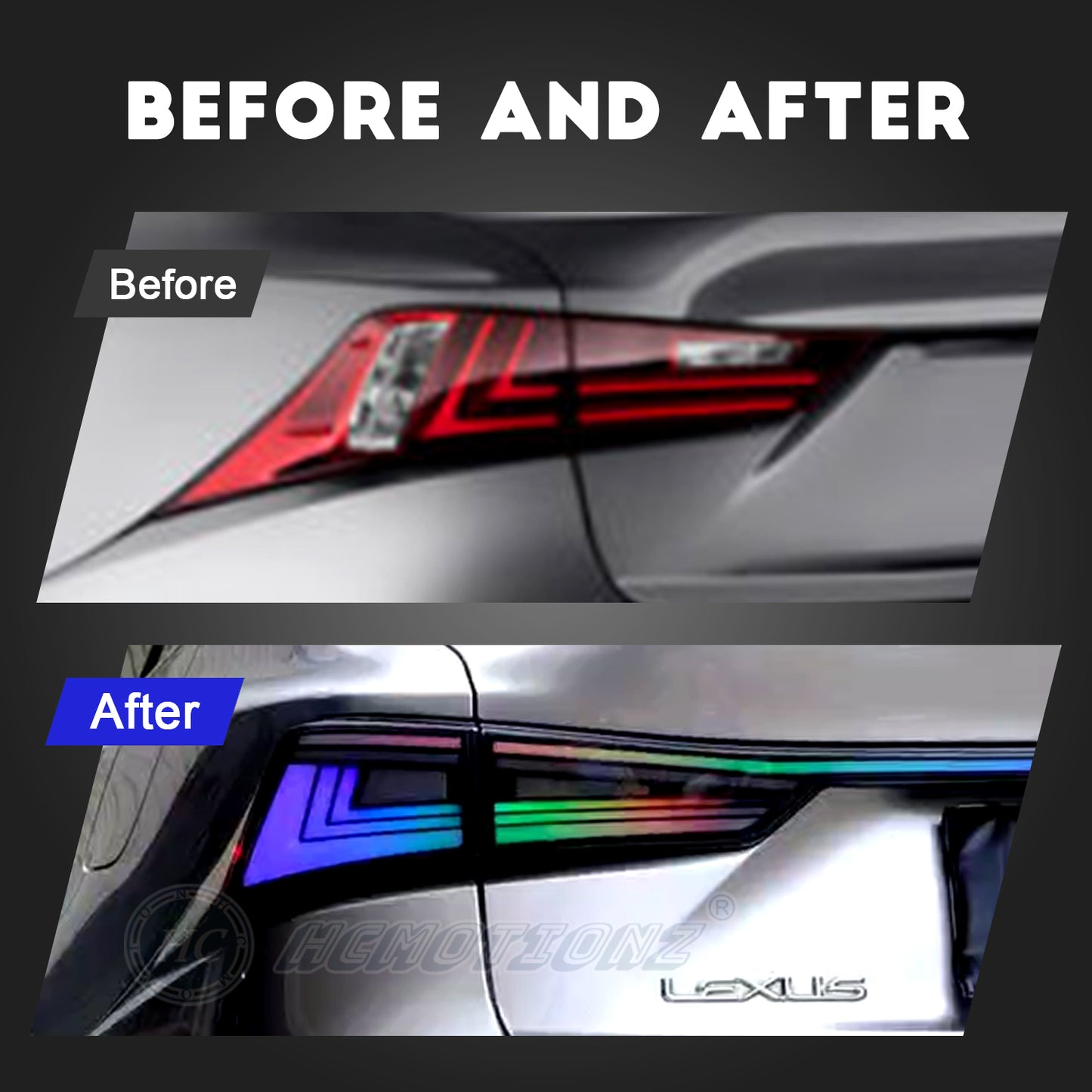 HCMOTION Lexus IS250 IS350 IS300h ISF 2014-2020 LED RGB Tail Lights