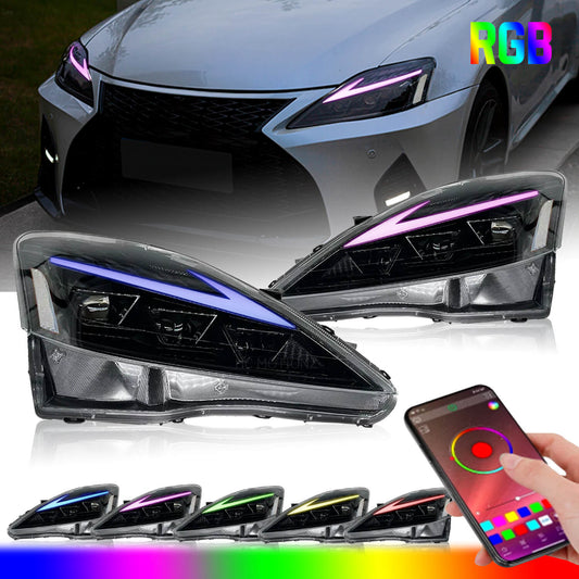 HCMOTION RGB LED Head Light For Lexus IS250 IS350C ISF 2006-2013