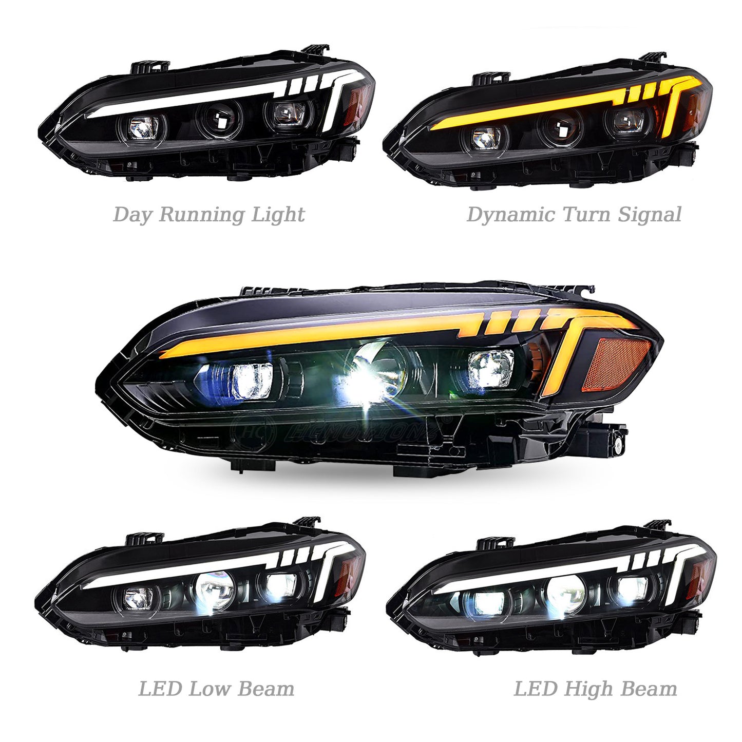 HCMOTION LED Headlights for 11th Gen Honda Civc 2022-2023 Start UP Animation