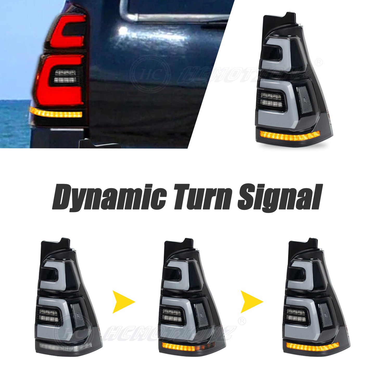 HCMOTION LED Tail Lights for Toyota 4Runner GEN 4 2003-2009 Start UP Animation New Brake