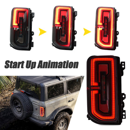 HCMOTION LED Tail Lights For Ford Bronco 6th Gen 2021-2024 Sequential Rear Lamps