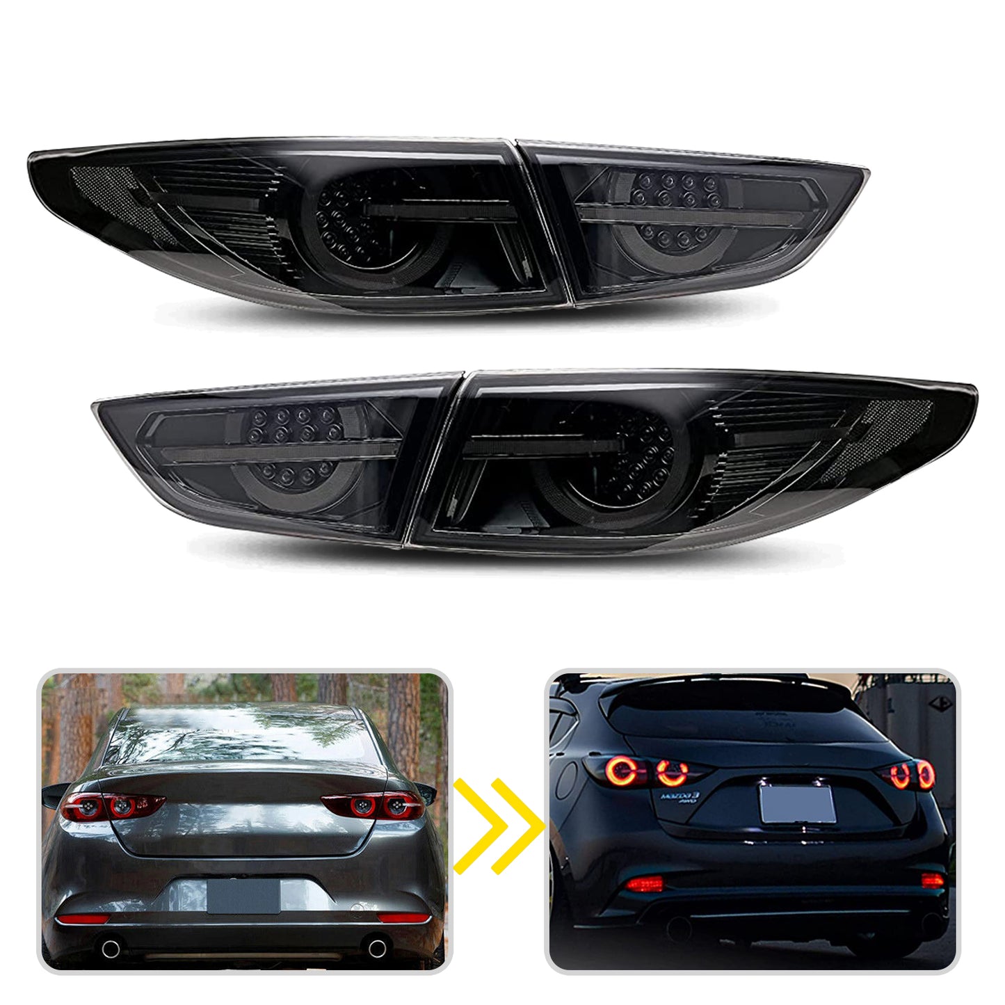 HCMOTION Tail Lights for Mazda 3 2019-2022