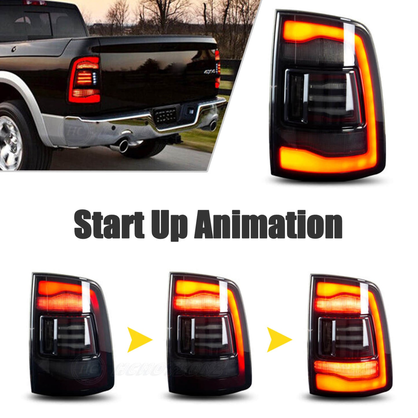 HCMOTION LED Tail Lights for Dodge Ram 2009-2018