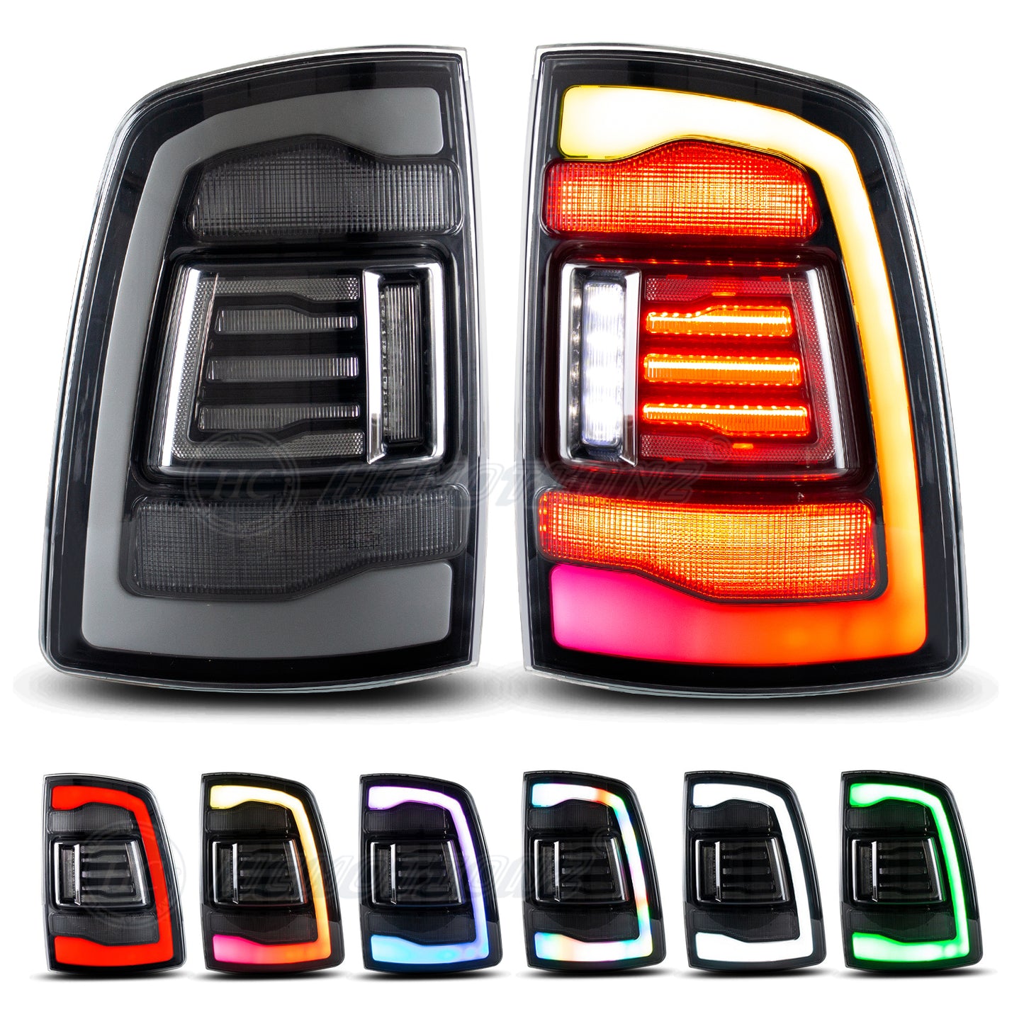 HCMOTION LED RGB Tail Lights for Dodge Ram 1500 2500 2009-2018