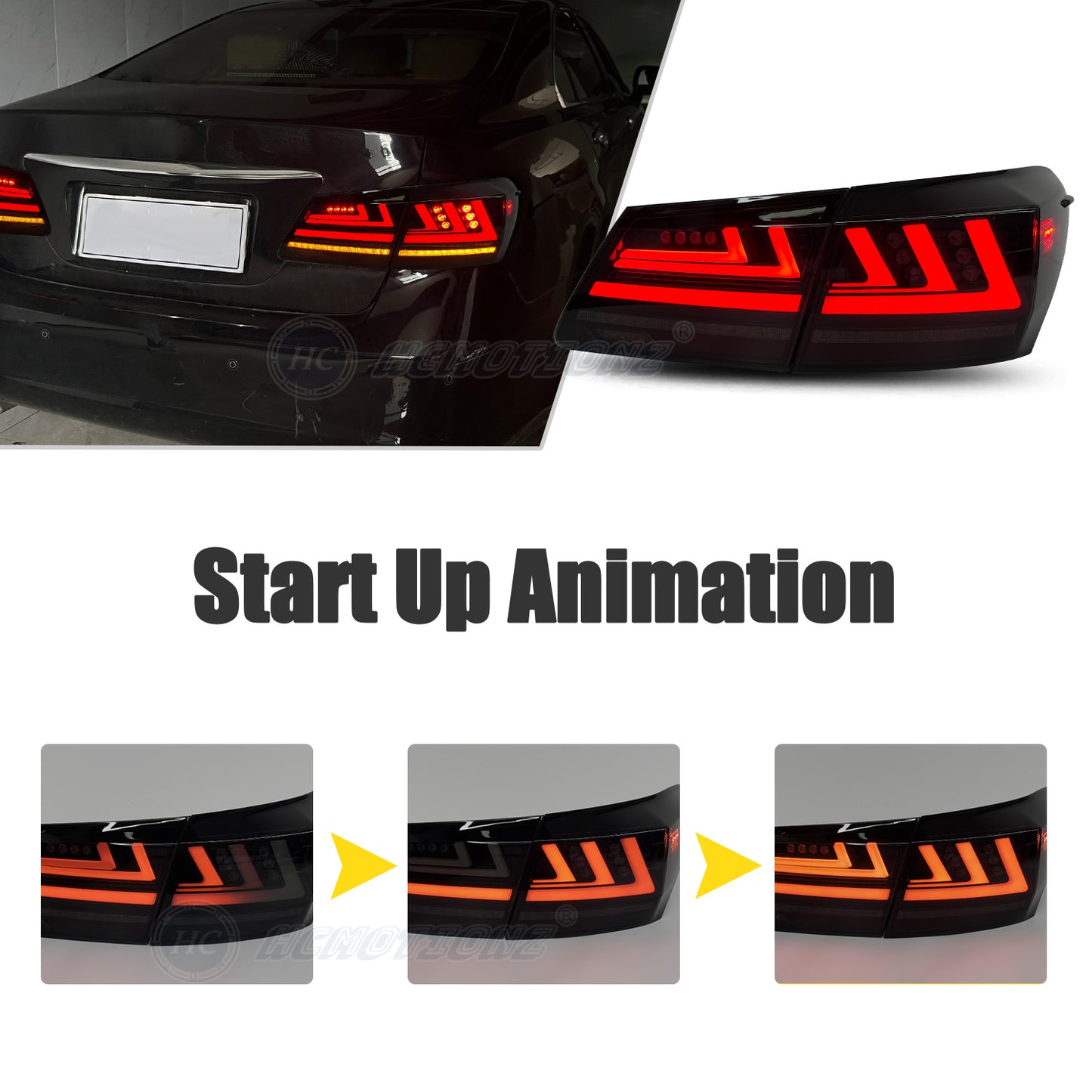 HCMOTION LED Tail Lights For 5th Gen Lexus ES 350 ES 240 2006-2012 Start UP Animation