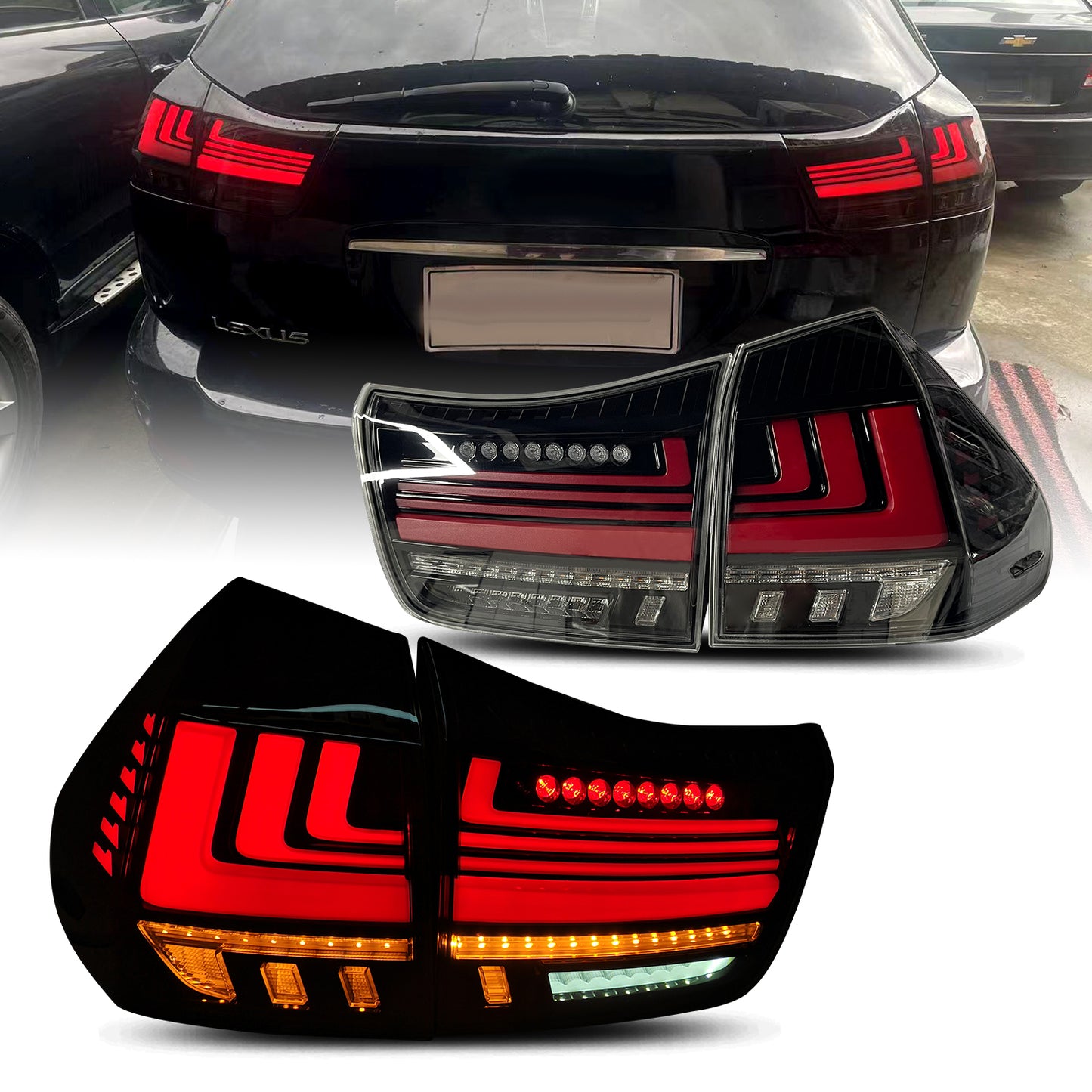 HCMOTION LED Tail Lights For Lexus RX 2003-2009 RX330 RX350 RX400h Start UP Animation