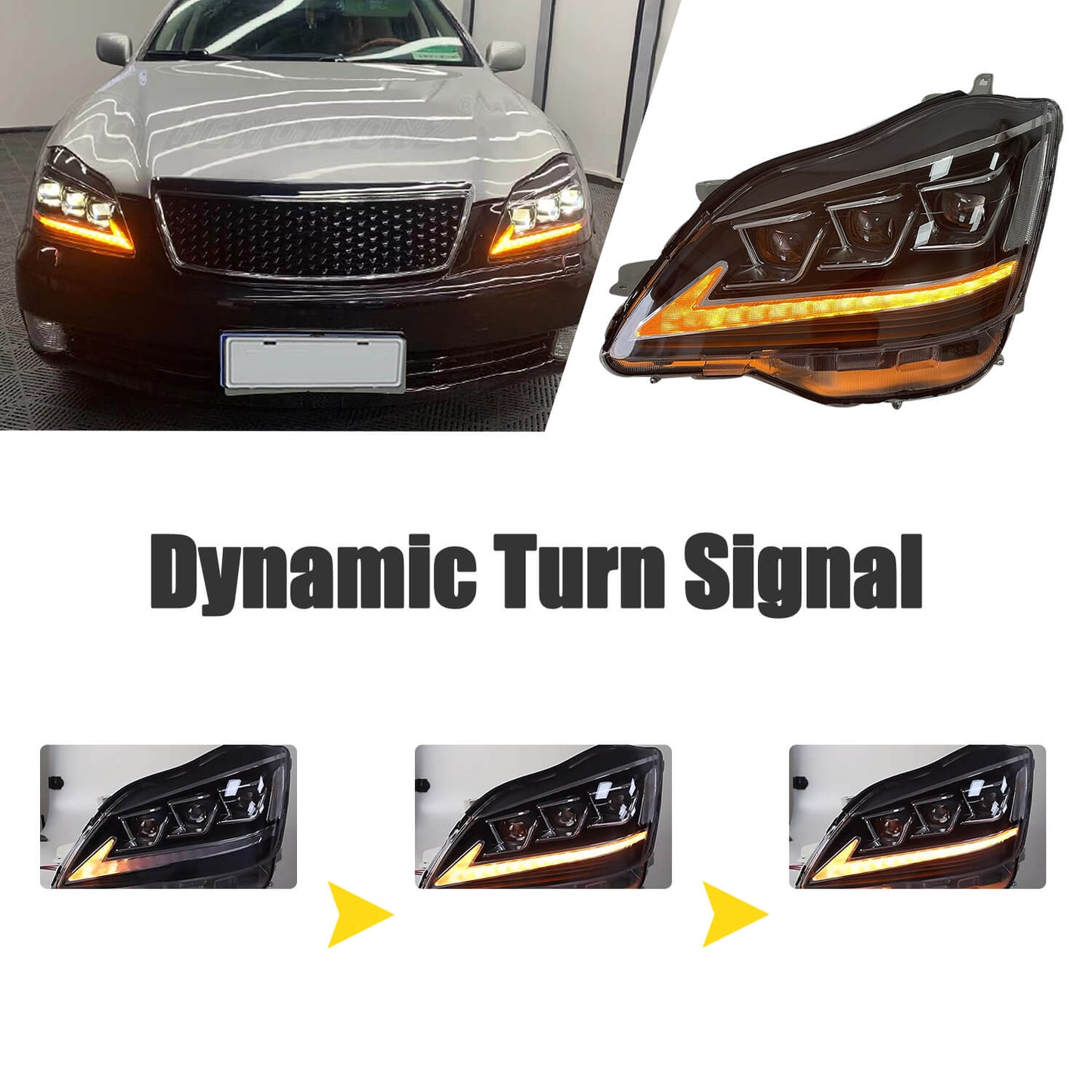 HCMOTION LED Headlights For Toyota Crown 2003-2008
