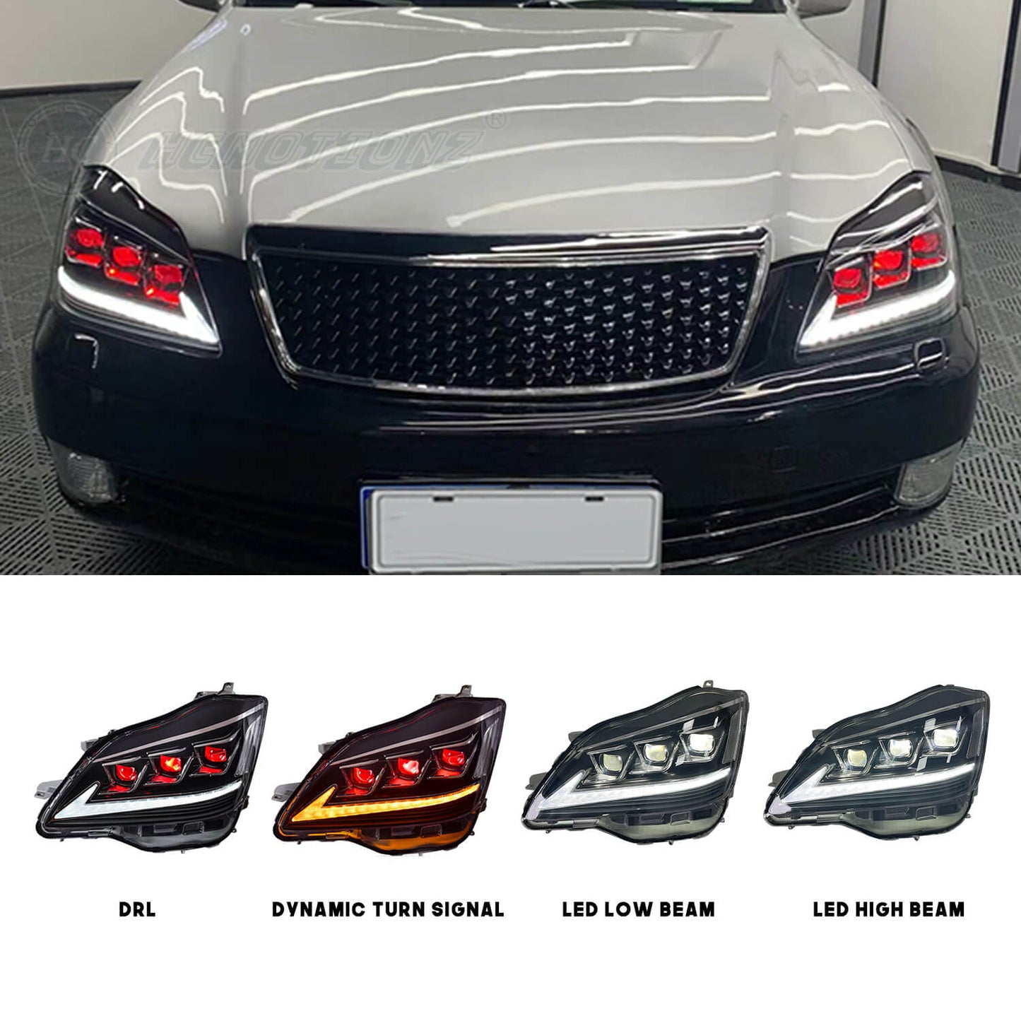 HCMOTION LED Headlights For Toyota Crown 2003-2008