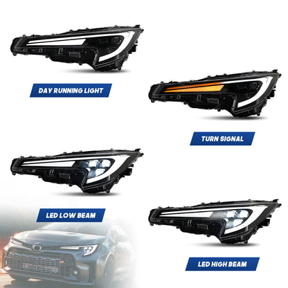 HCMOTION LED Headlights Assembly for Toyota Corolla US 2020-2025 Levin LE/SE/XLE/XSE Front Lamps