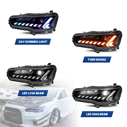 HCMOTION RGB LED Headlights and Taillights For Mitsubishi Lancer 2008-2017
