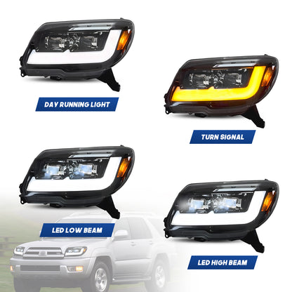 HCMOTIONZ LED Head Lights for Toyota 4Runner 2003-2009 4th Gen Sequential Animation Front Lamps Assembly
