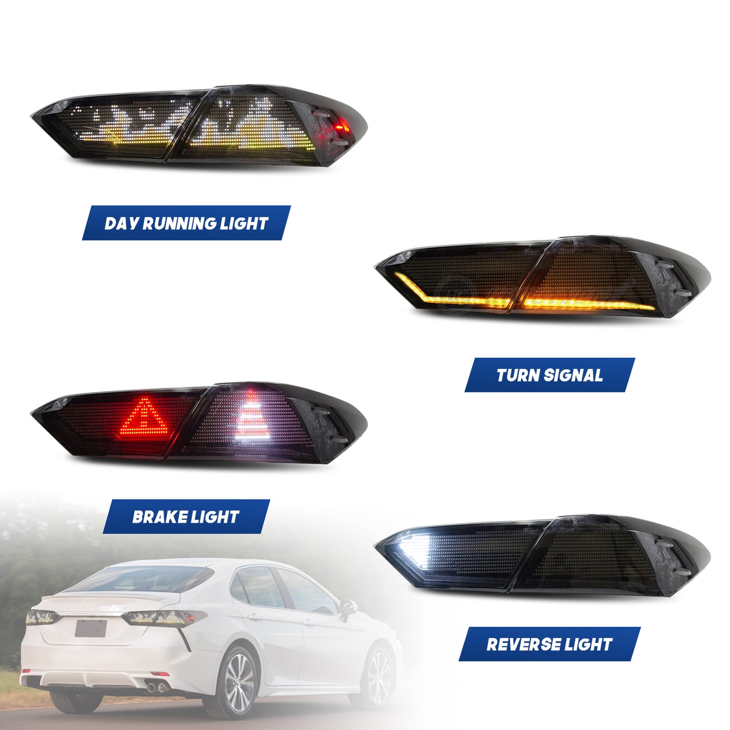 HCMOTIONZ LED RGB Customize Tail Lights for Toyota Camry 2018-2024